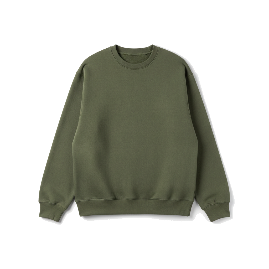 Olive heavyweight crew sweatshirt