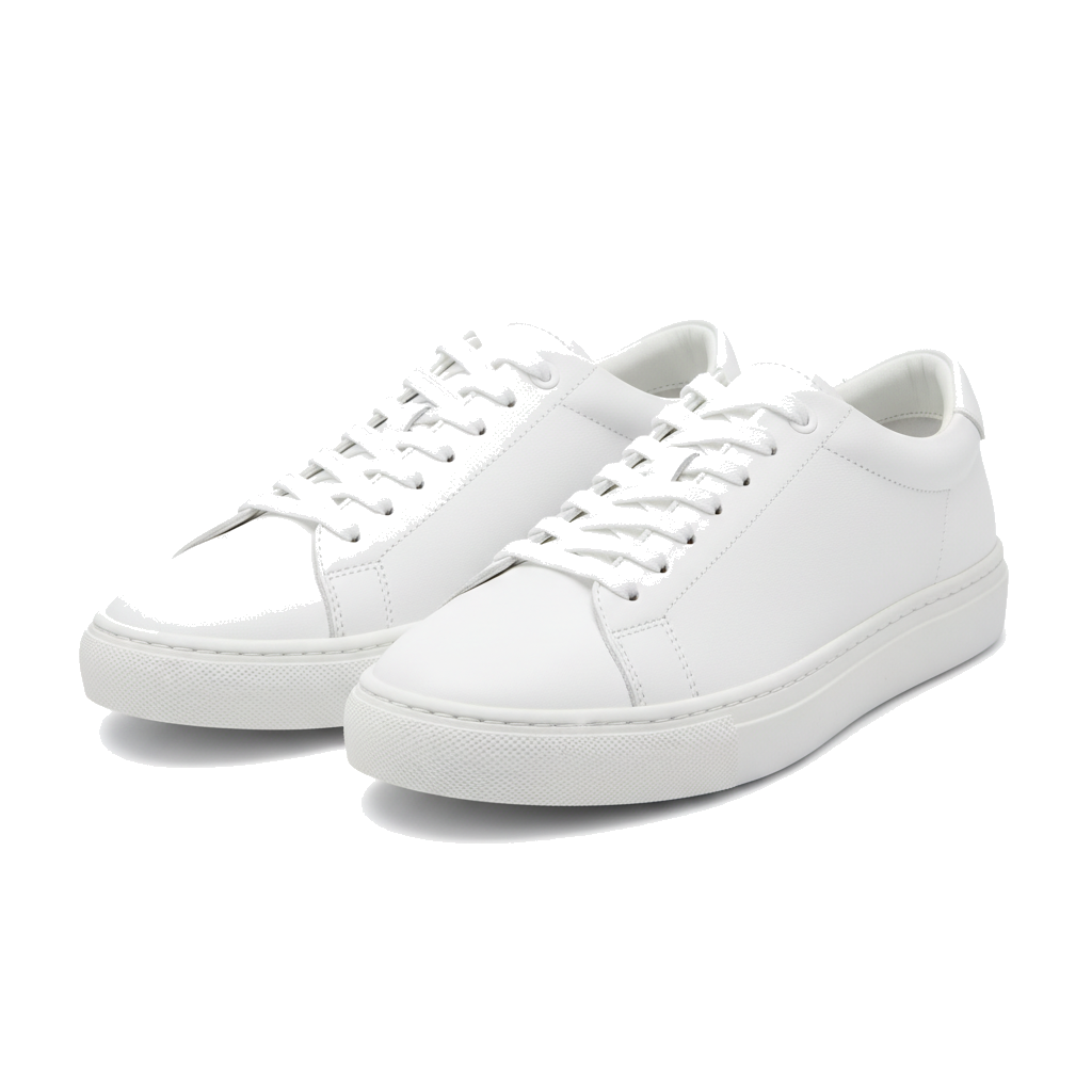 White low-top leather sneakers