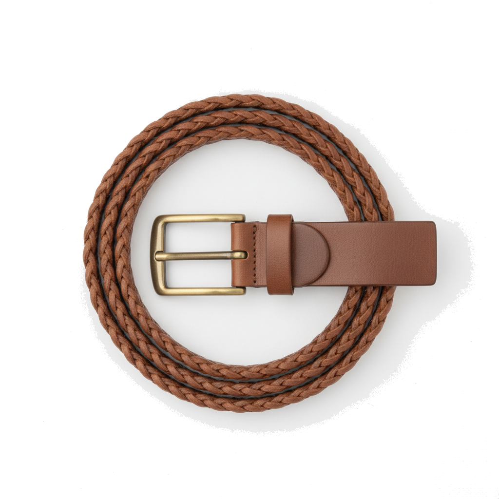 Braided leather belt