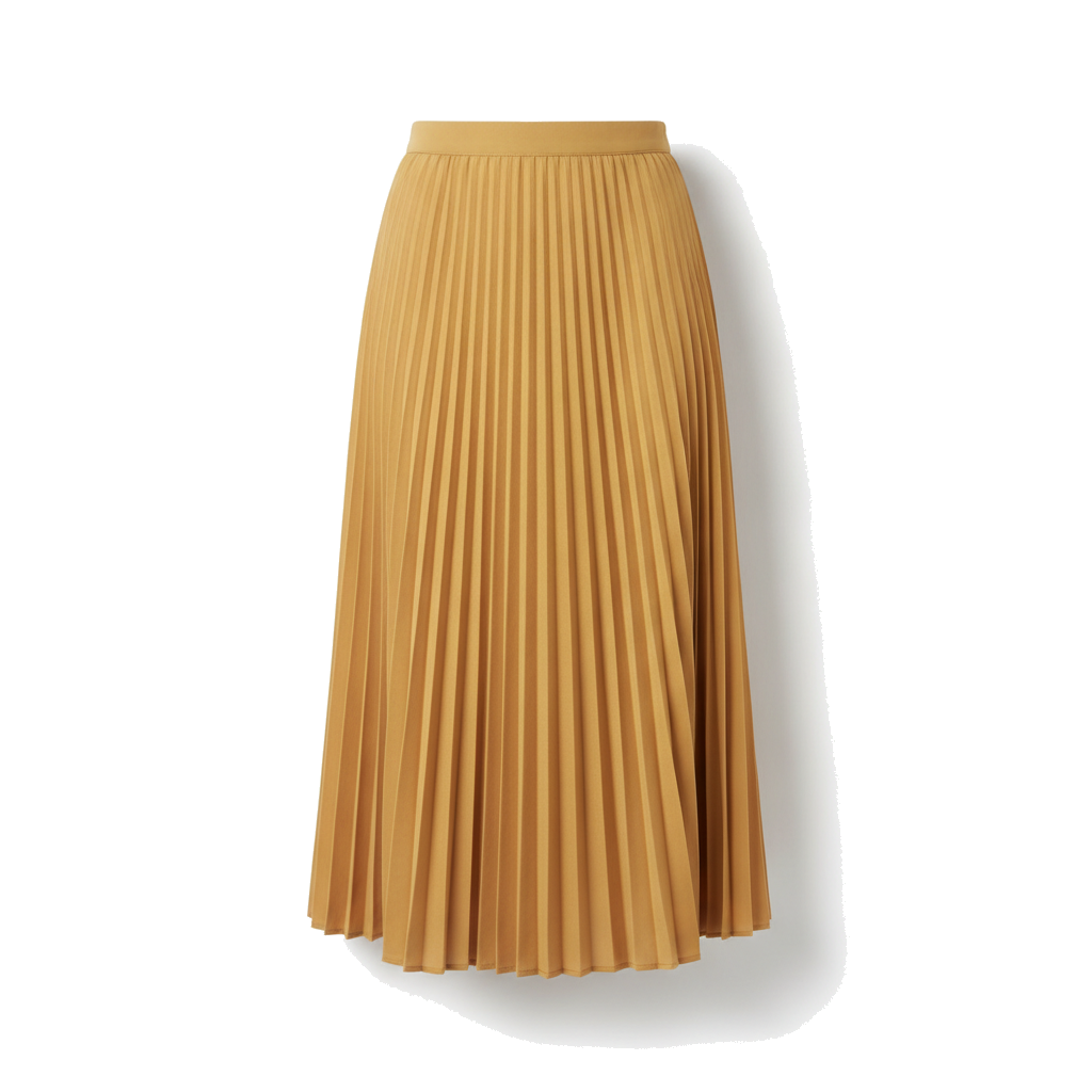 Pleated A-line midi skirt